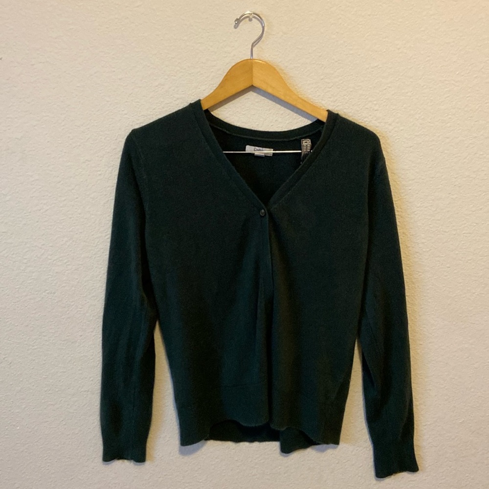 Croft and Barrow women’s size large forest, green button-down cardigan